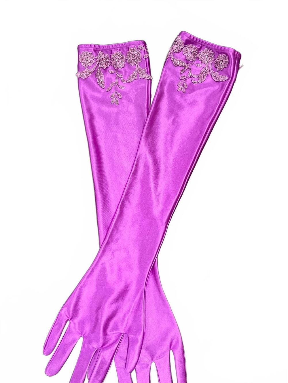 Magenta Long Length Formal Gloves